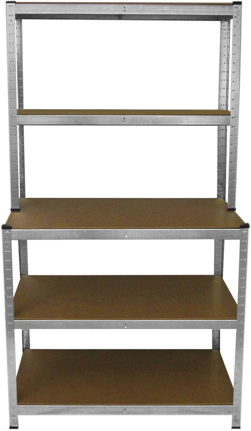 Heavy Duty 5-Tier Workbench Shelving 900kg Boltless Galvanised Steel 100x60