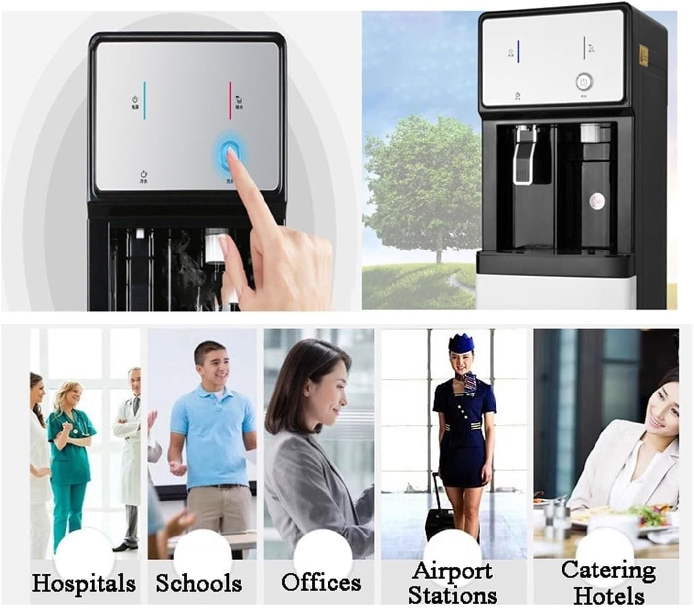 Freestanding Water Dispenser Hot Cold Room Temp Mains Fed Floor Standing