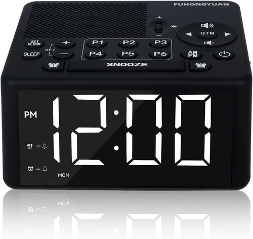 AM FM Digital Alarm Clock Radio Large LED Display Dual Alarm Snooze Timer