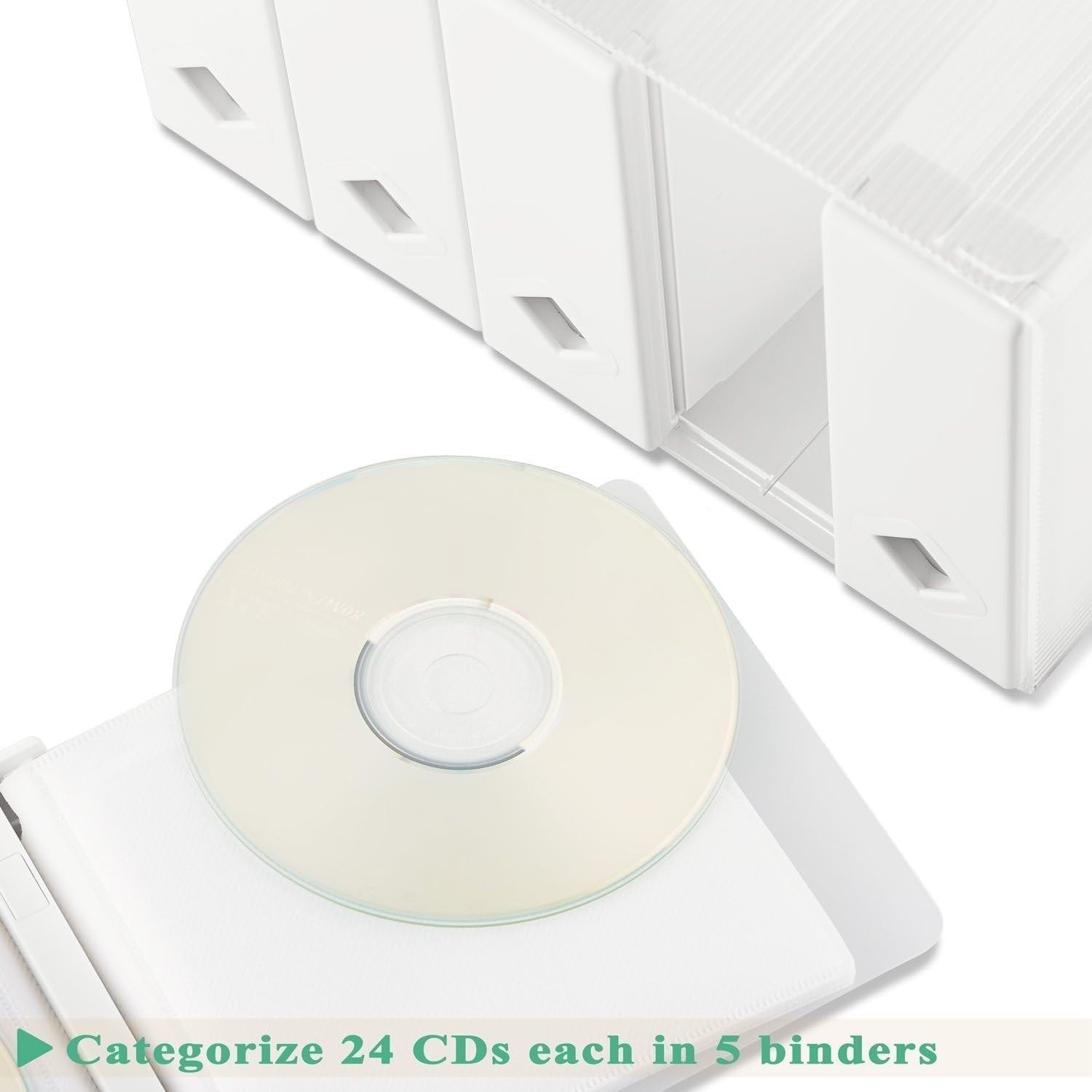 CD DVD Storage Box Holds 120 Discs Media Organizer Case White