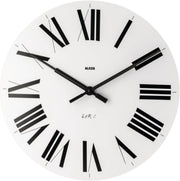 Silent Quartz Wall Clock 12" Modern White Black Roman Numerals Home