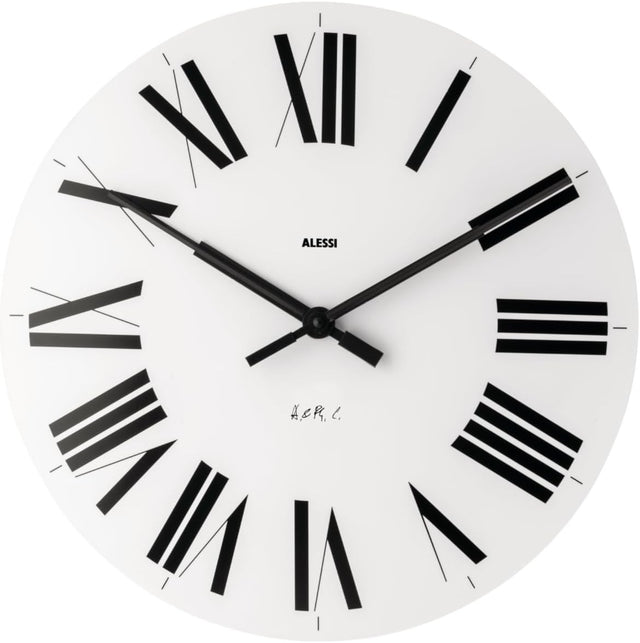 Silent Quartz Wall Clock 12" Modern White Black Roman Numerals Home