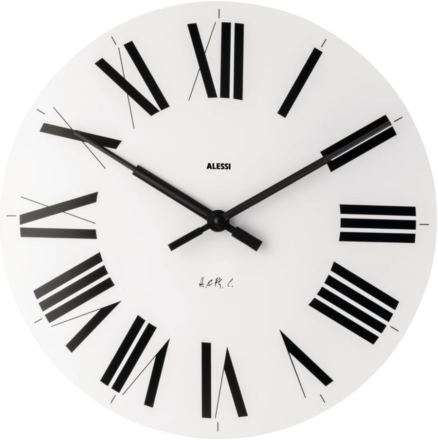 Silent Quartz Wall Clock 12" Modern White Black Roman Numerals Home