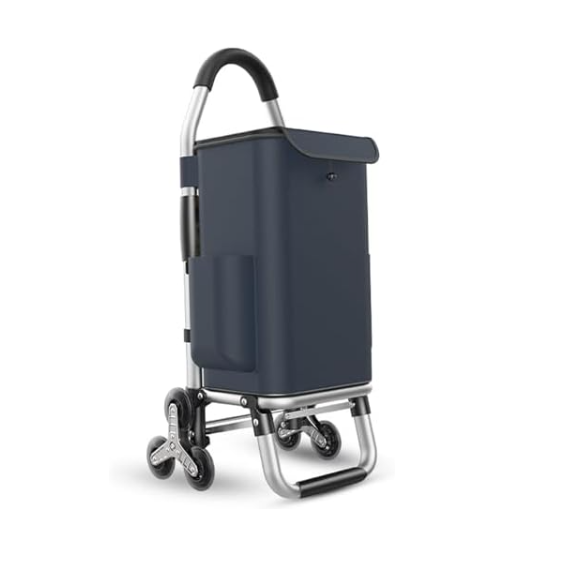 Foldable Stair Climber Shopping Trolley Waterproof 2-in-1 6-Wheel 50kg Cart