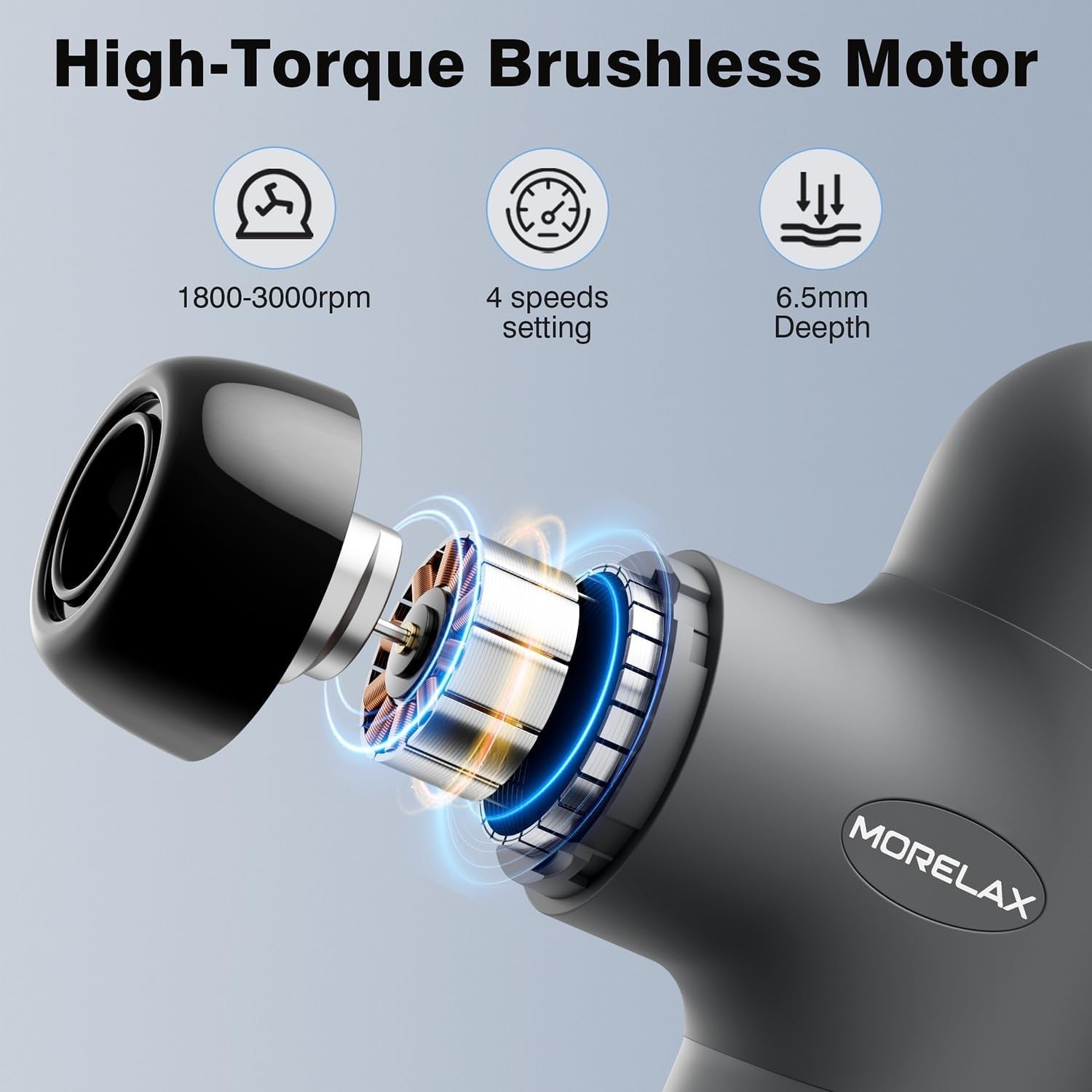 Mini Deep Tissue Massage Gun Portable Percussion Muscle Relief 6 Heads