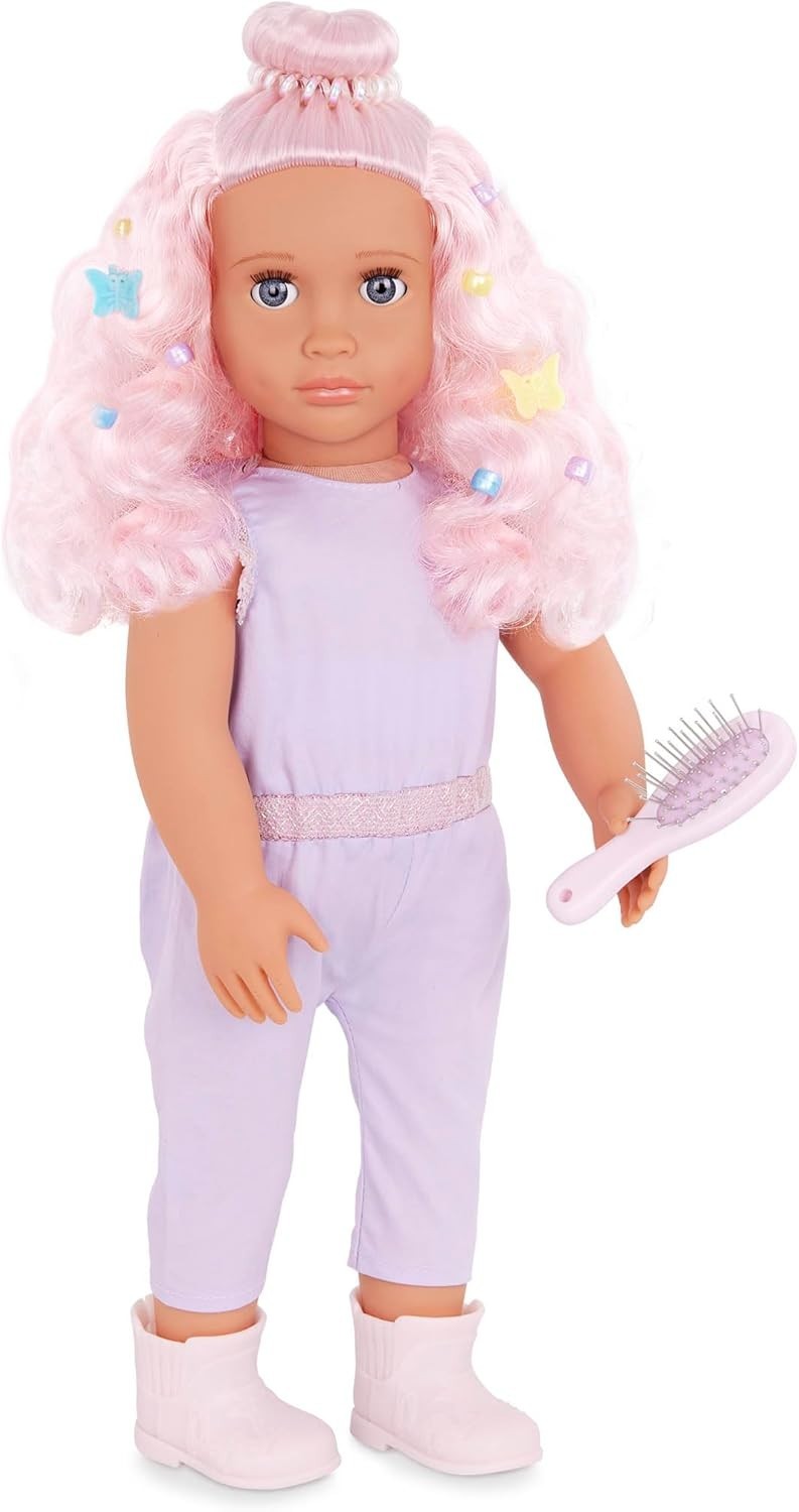 18-Inch Doll & Foal Set Pink Hair Grooming Accessories Soft Body