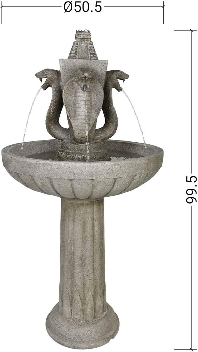Elegant Stone Fountain Bird Bath – Classic Outdoor Cascade Water Feature