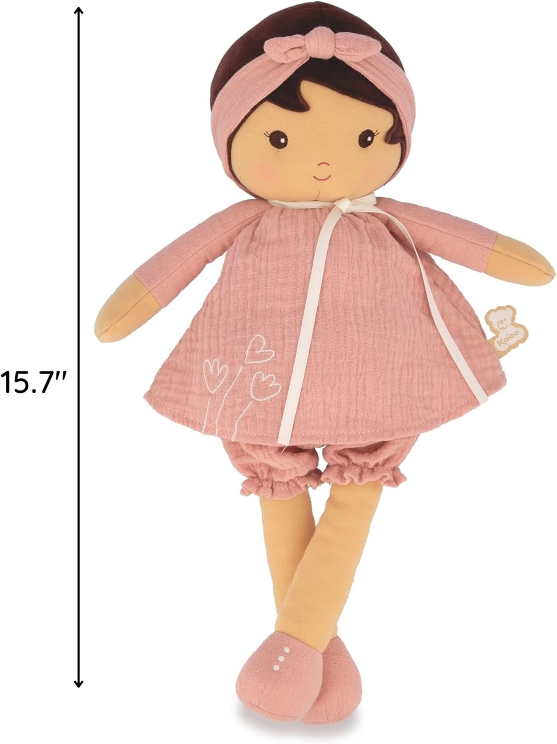 40cm Soft Fabric Rag Doll Muslin Dress Personalised Ribbon Newborn Baby Gift