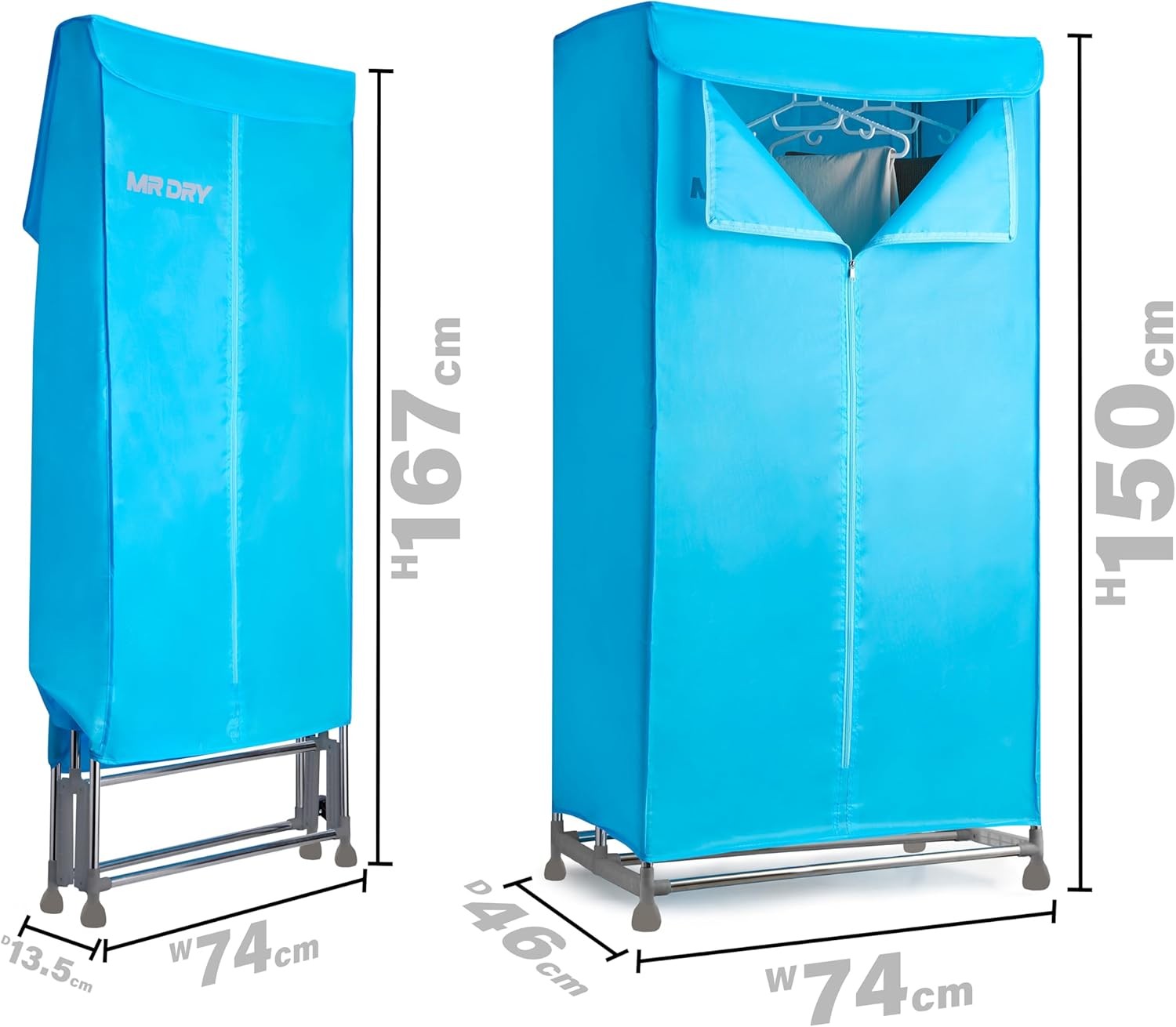 Electric Clothes Dryer Heated Airer 2 Tier Foldable Large Capacity Drying Rack