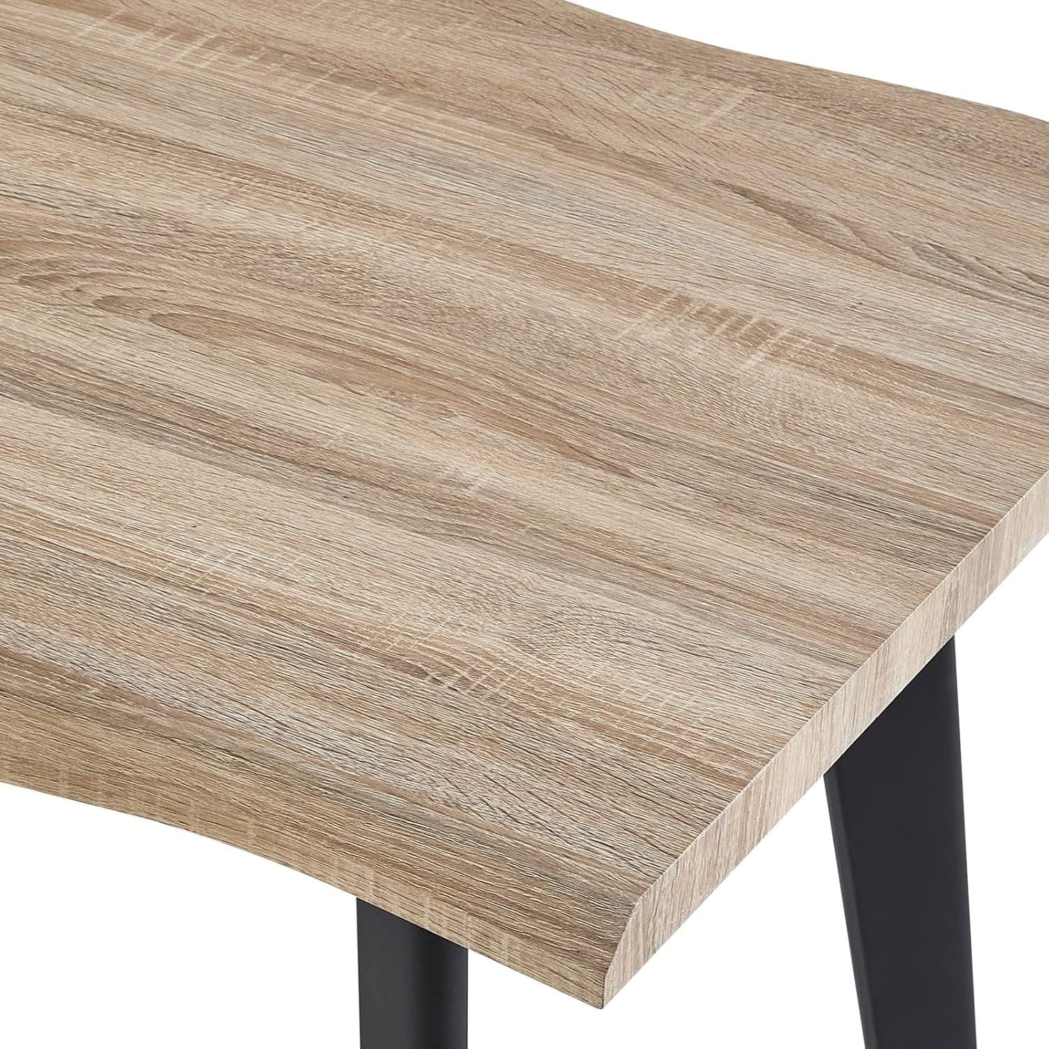 140cm Oak Effect Dining Table Metal Legs 6 Seater Modern Kitchen Room