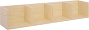 Wall Mount CD DVD Blu Ray Storage Shelf 4 Cube Media Rack Wood 95cm