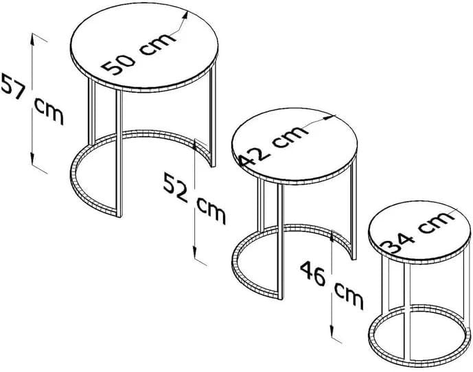 Space Saving End Table Round Tempered Glass Nesting Side Coffee Tables