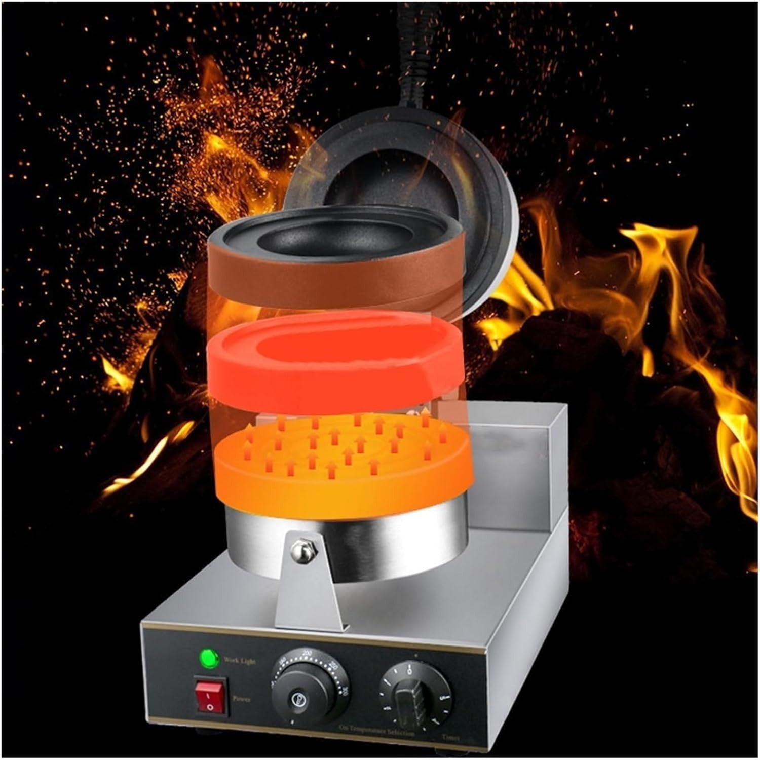 Commercial 1300W Electric Bread & Sandwich Maker 220V Non-Stick Plates