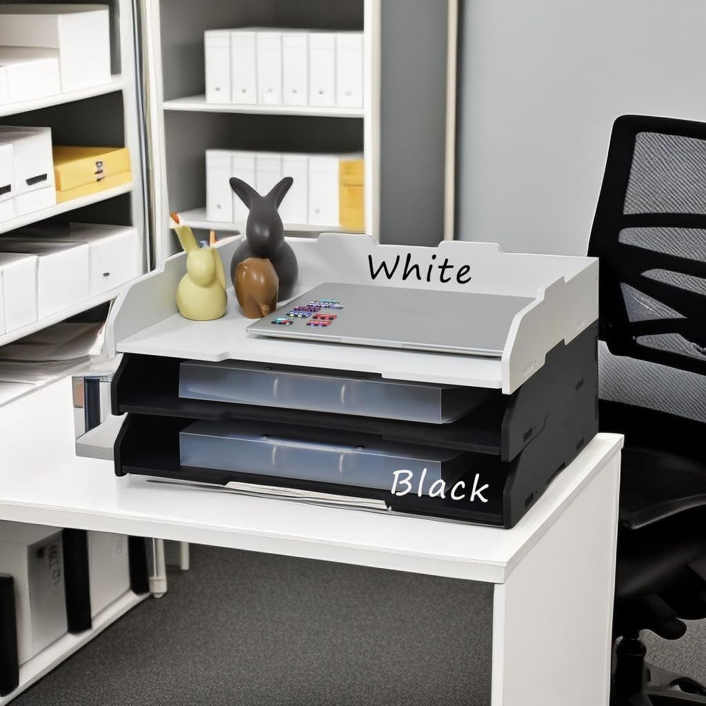 A3 3-Tier Stackable Desk Organizer | Desktop File Tray for Office & School