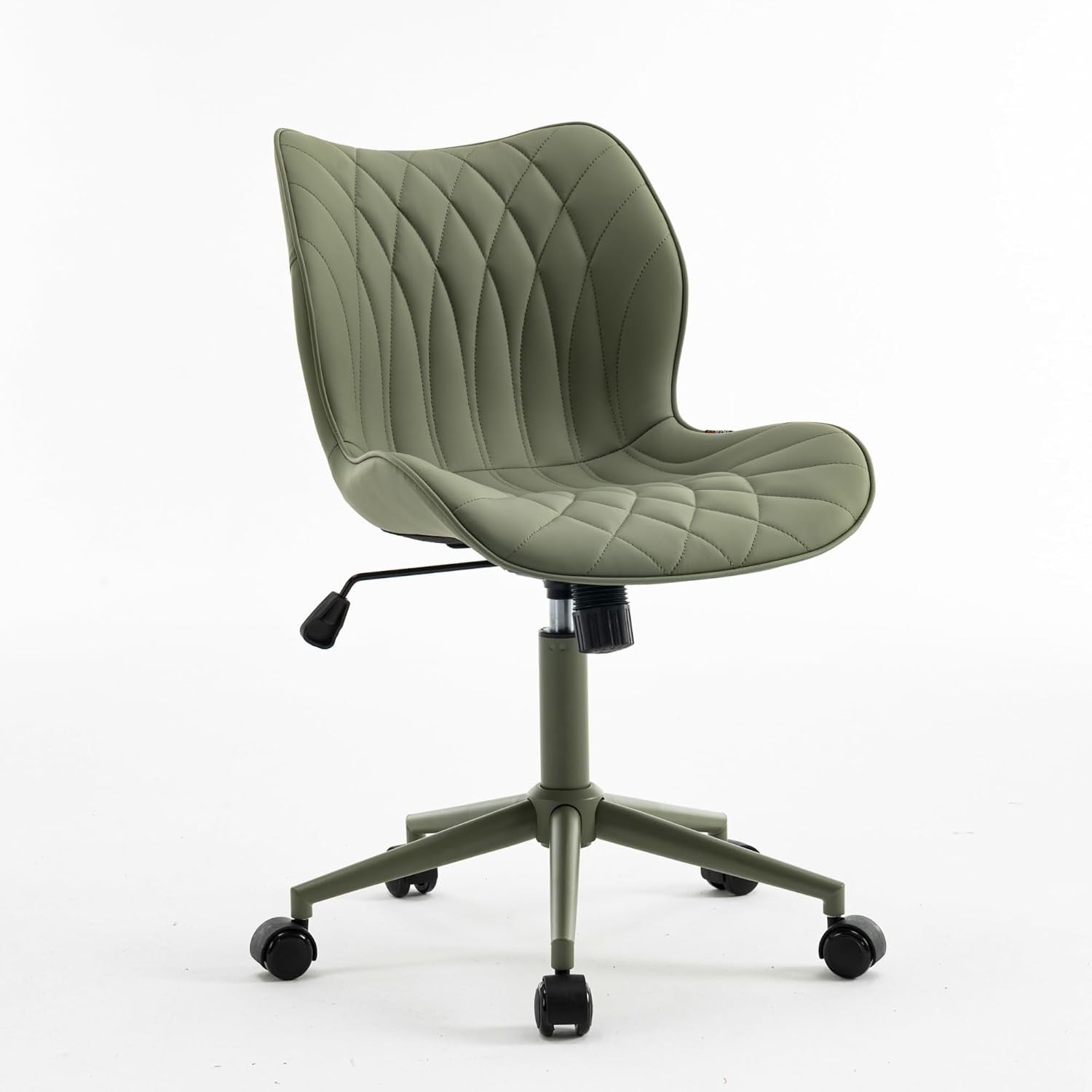 Ergonomic Swivel Desk Chair Armless Adjustable Height Home Office Faux Leather