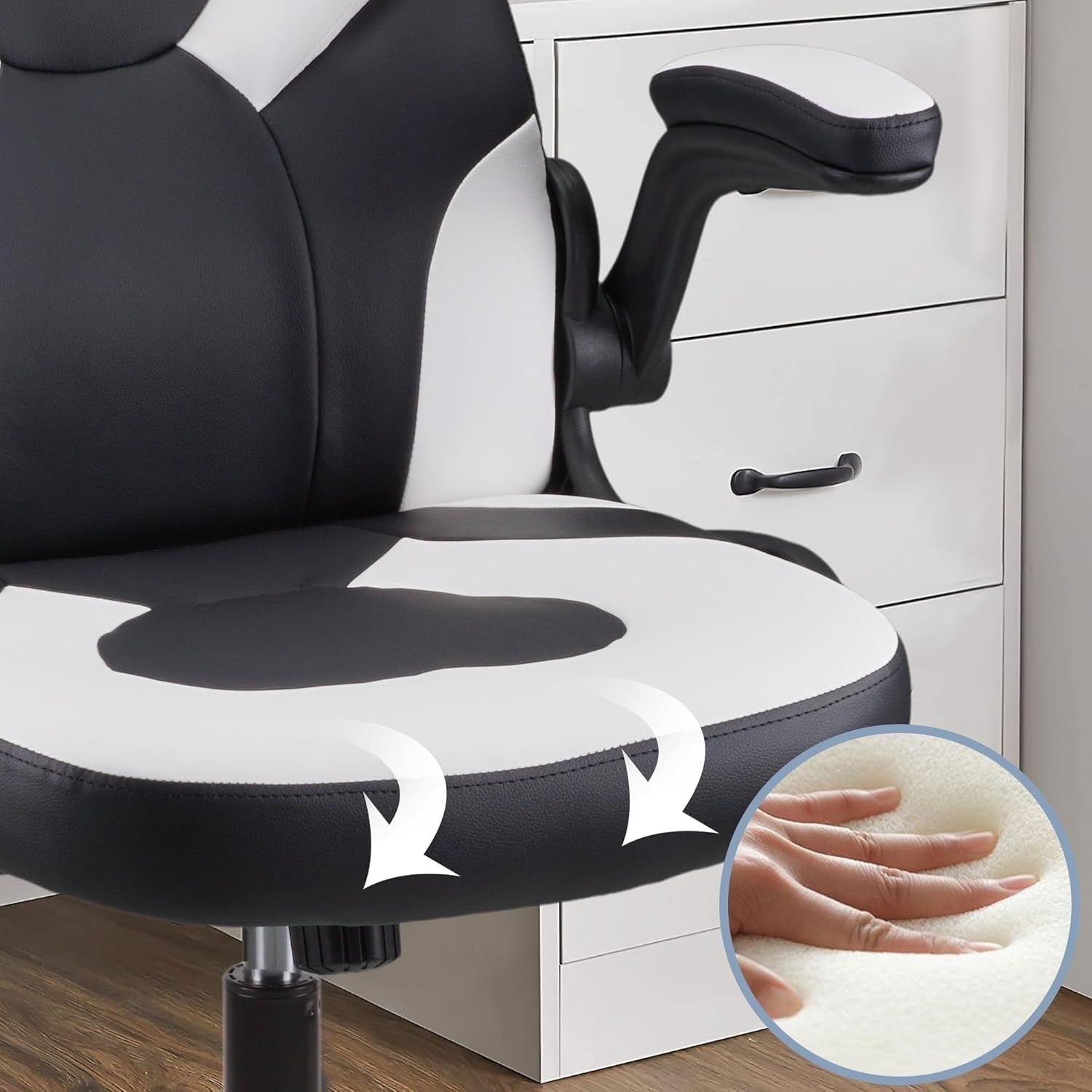 Ergonomic White Gaming Chair Recliner Office Swivel Computer Desk Seat New