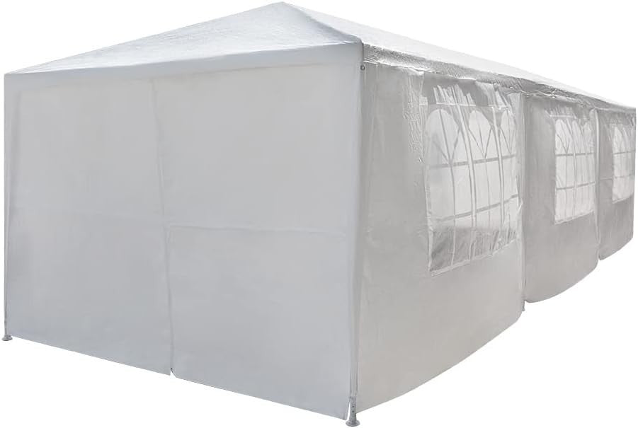 3x9M White Garden Marquee Party Tent Waterproof Outdoor PE Gazebo Canopy