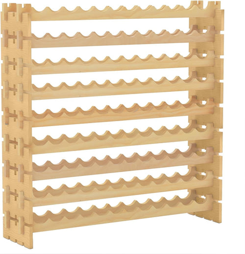 Large Wooden Wine Rack 108 Bottle Storage Stand | 9-Tier Free Standing Shelf