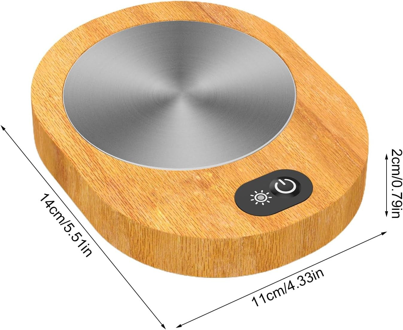 Wood Effect USB Coffee Mug Warmer 55-65°C Desk Heater Plate