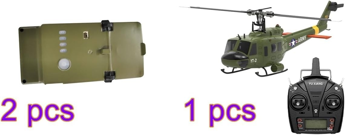 RC UH-1 Helicopter 6CH 2.4G Brushless Flybarless Model RTF for Adults