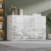 White Gloss 8 Drawer Chest Wide Tall Storage Cabinet for Bedroom Office