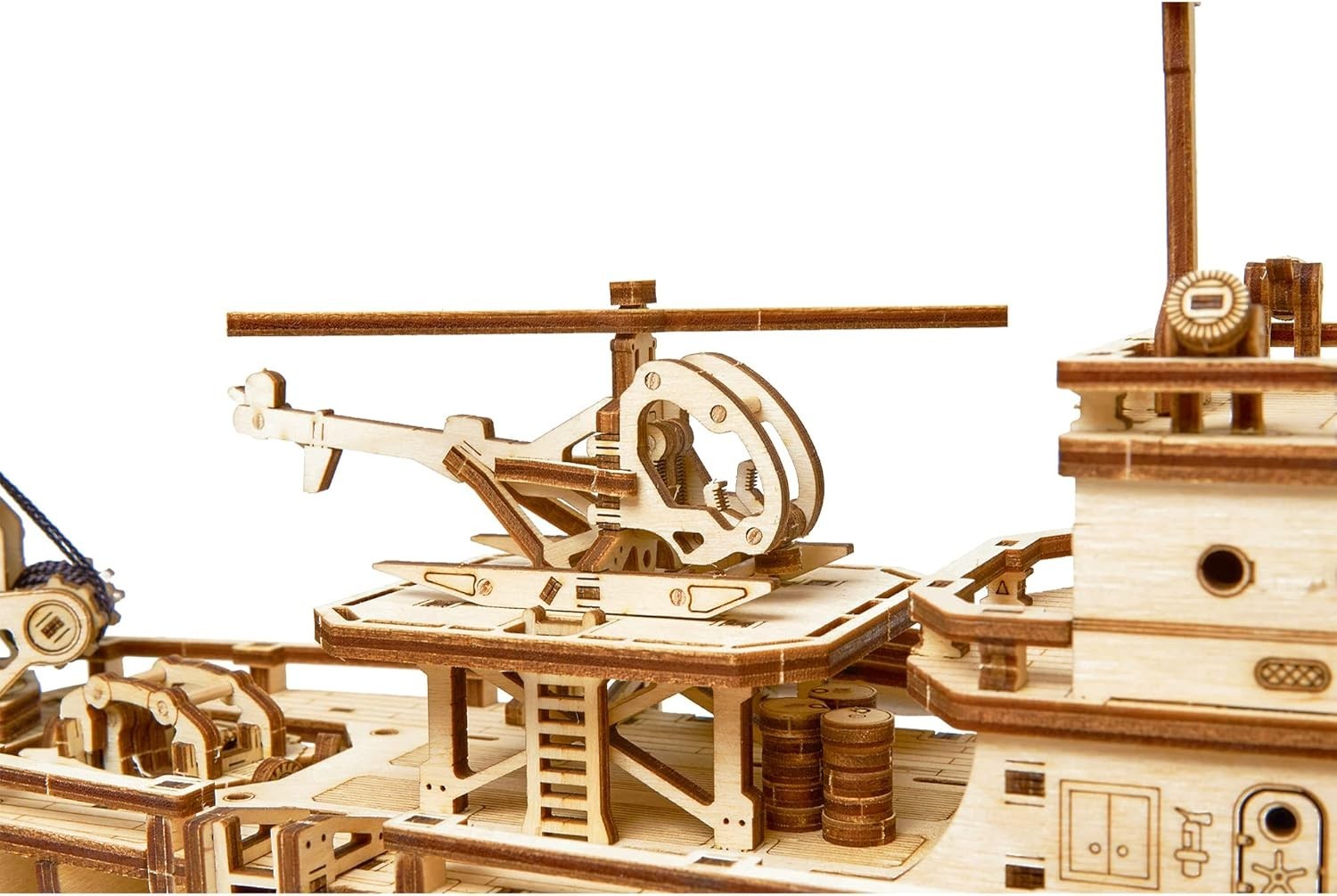3D Wooden Yacht Puzzle Mechanical Boat Model Kit Moving DIY 565 Pieces