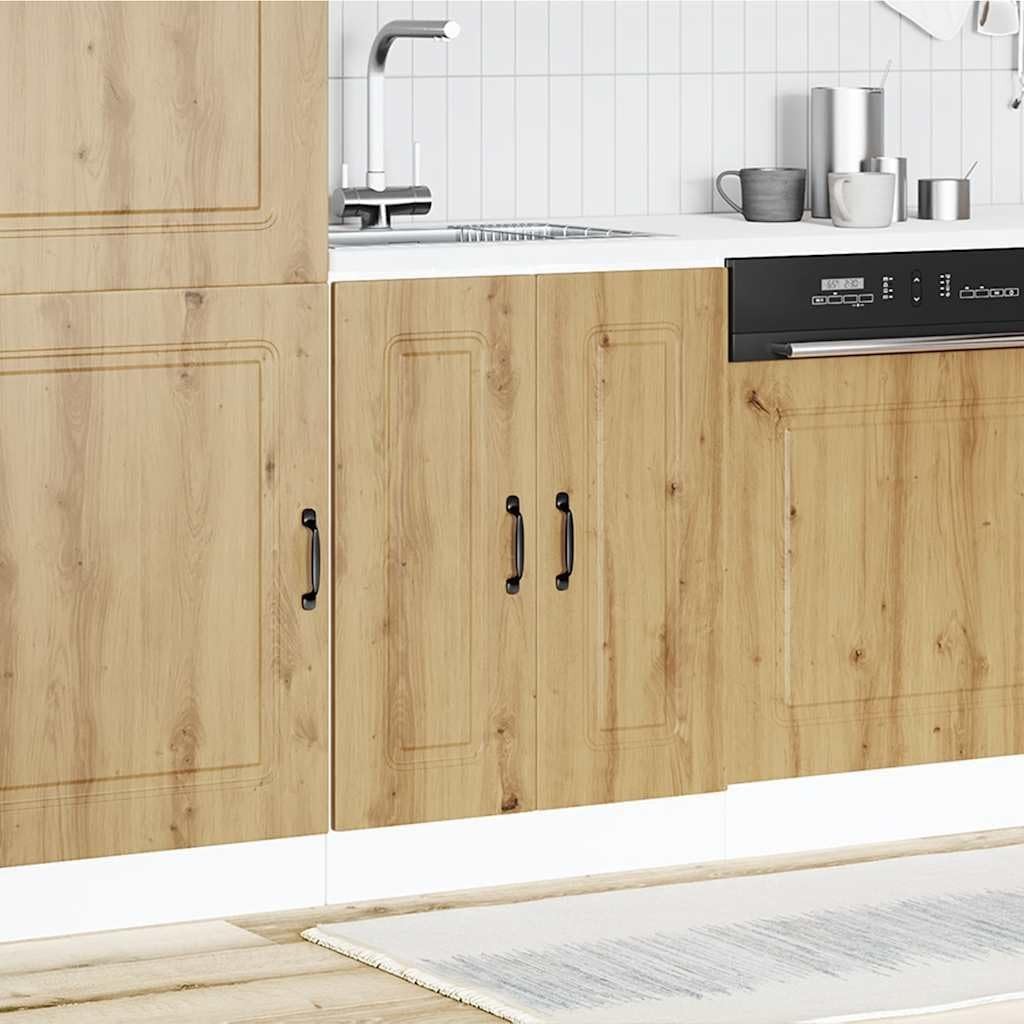 Natural Oak Bathroom Vanity Cabinet 60cm Under Sink Storage Unit  Double