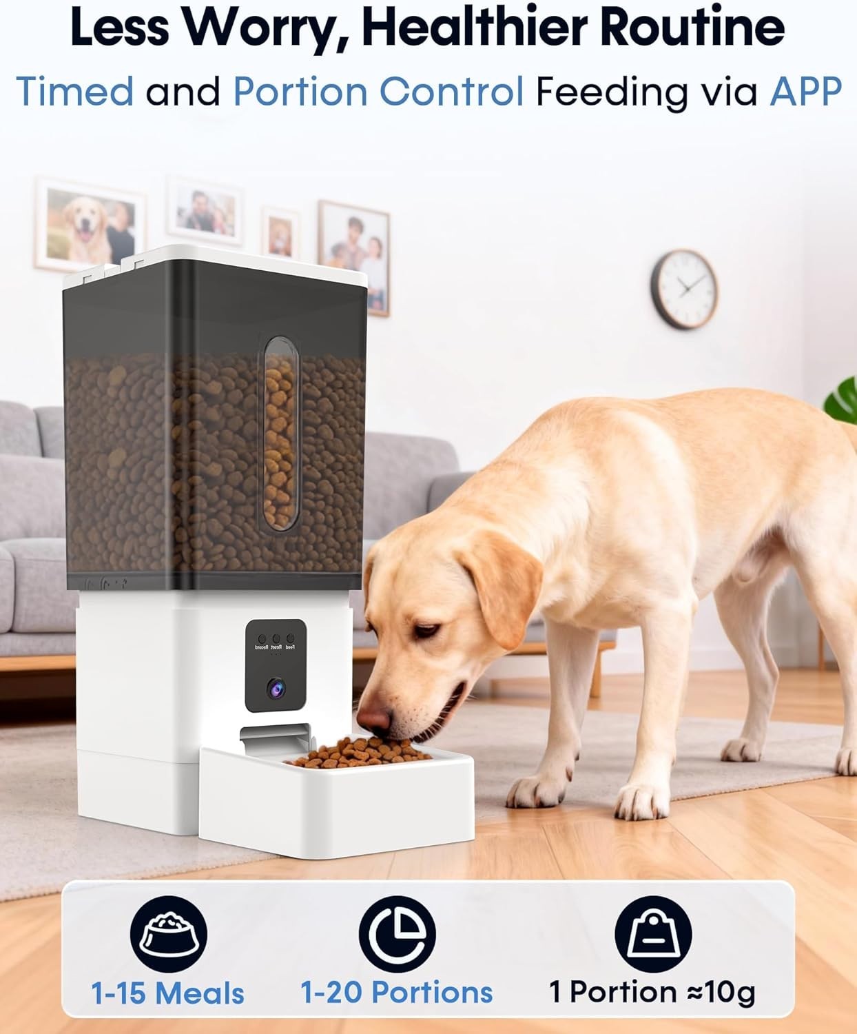 12L Smart Automatic Dog Feeder Camera WiFi App Control Large Breed