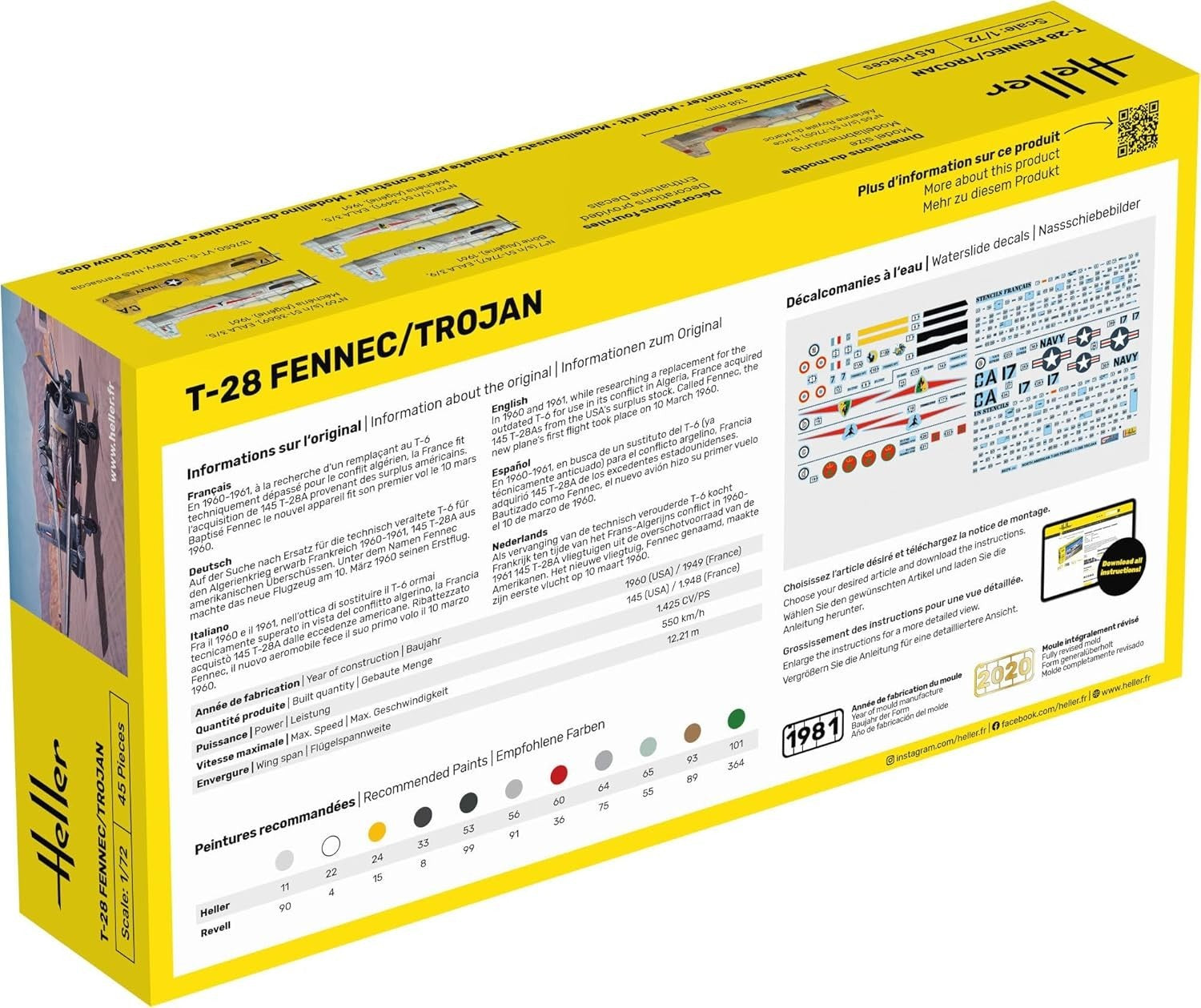 1:72 T-28 Fennec Trojan Model Kit – North American Trainer Aircraft Replica