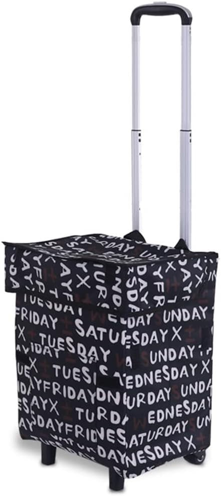 Foldable 41L Utility Cart with Wheels, Waterproof Oxford Fabric Tote Bag