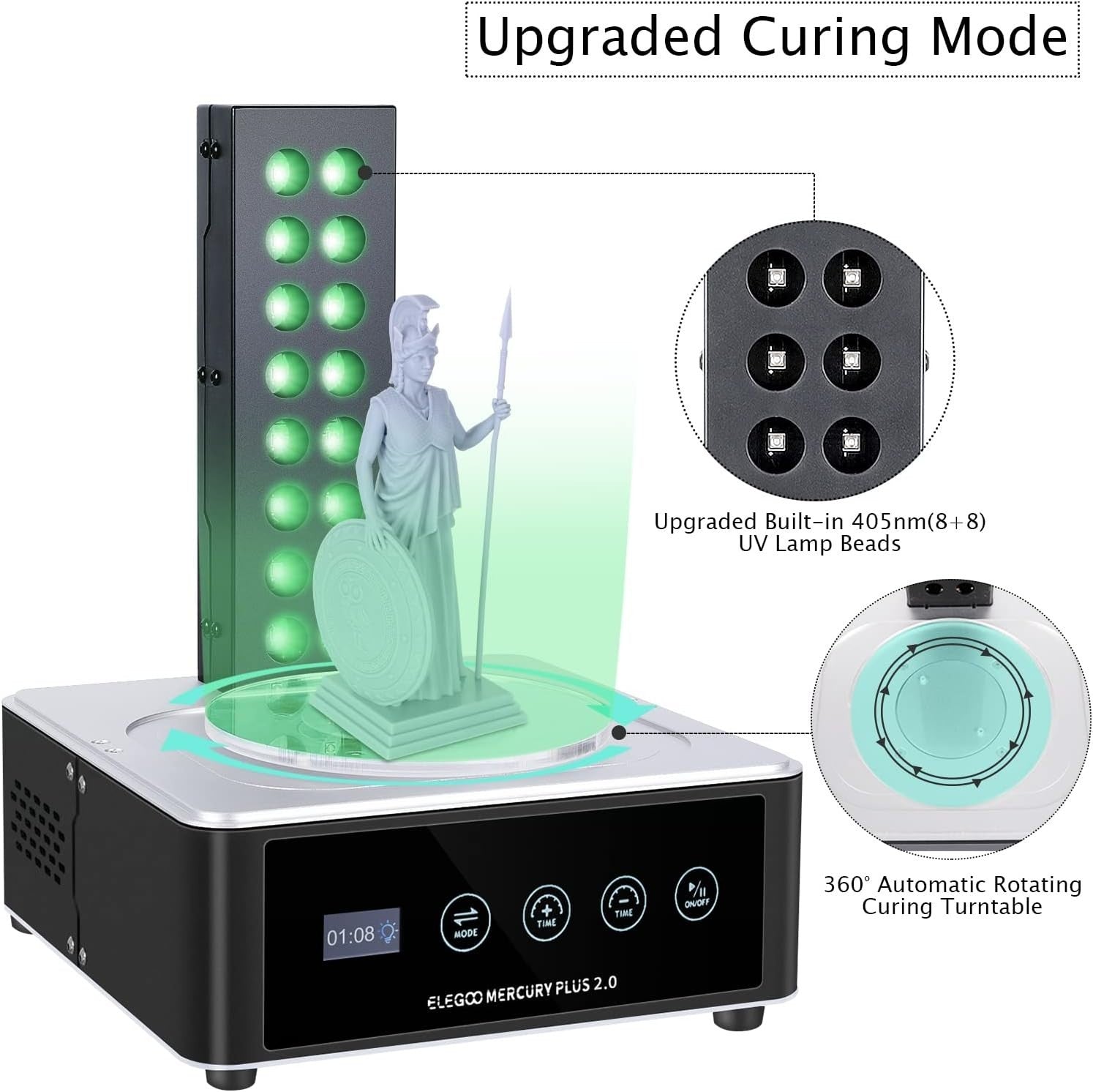 2 in 1 Resin Wash Cure Station 405nm Large Size LCD SLA DLP