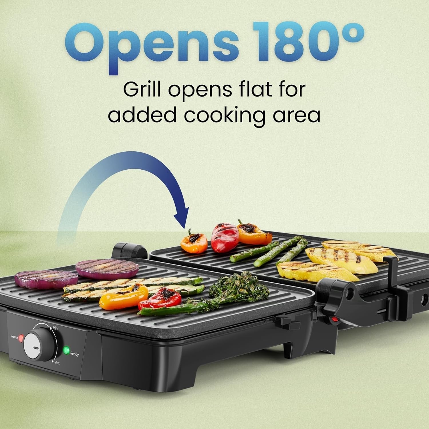 4 Slice Panini Press Grill - Adjustable Temp, Nonstick, Indoor Sandwich Maker