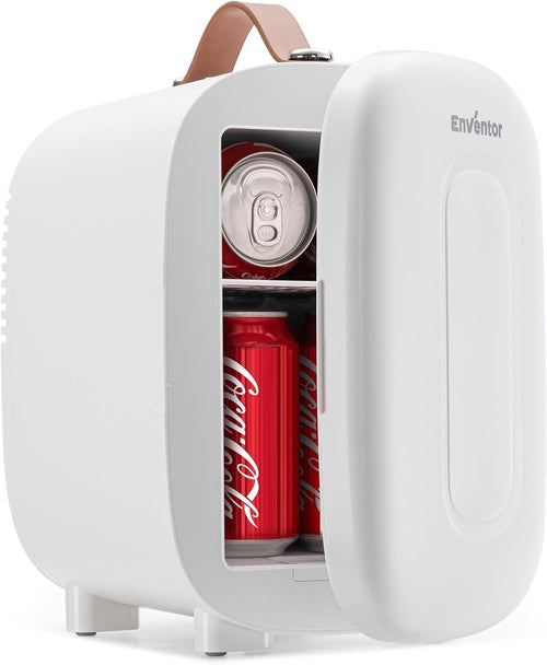 4L Mini Fridge Cooler & Warmer Portable AC 12V Compact White