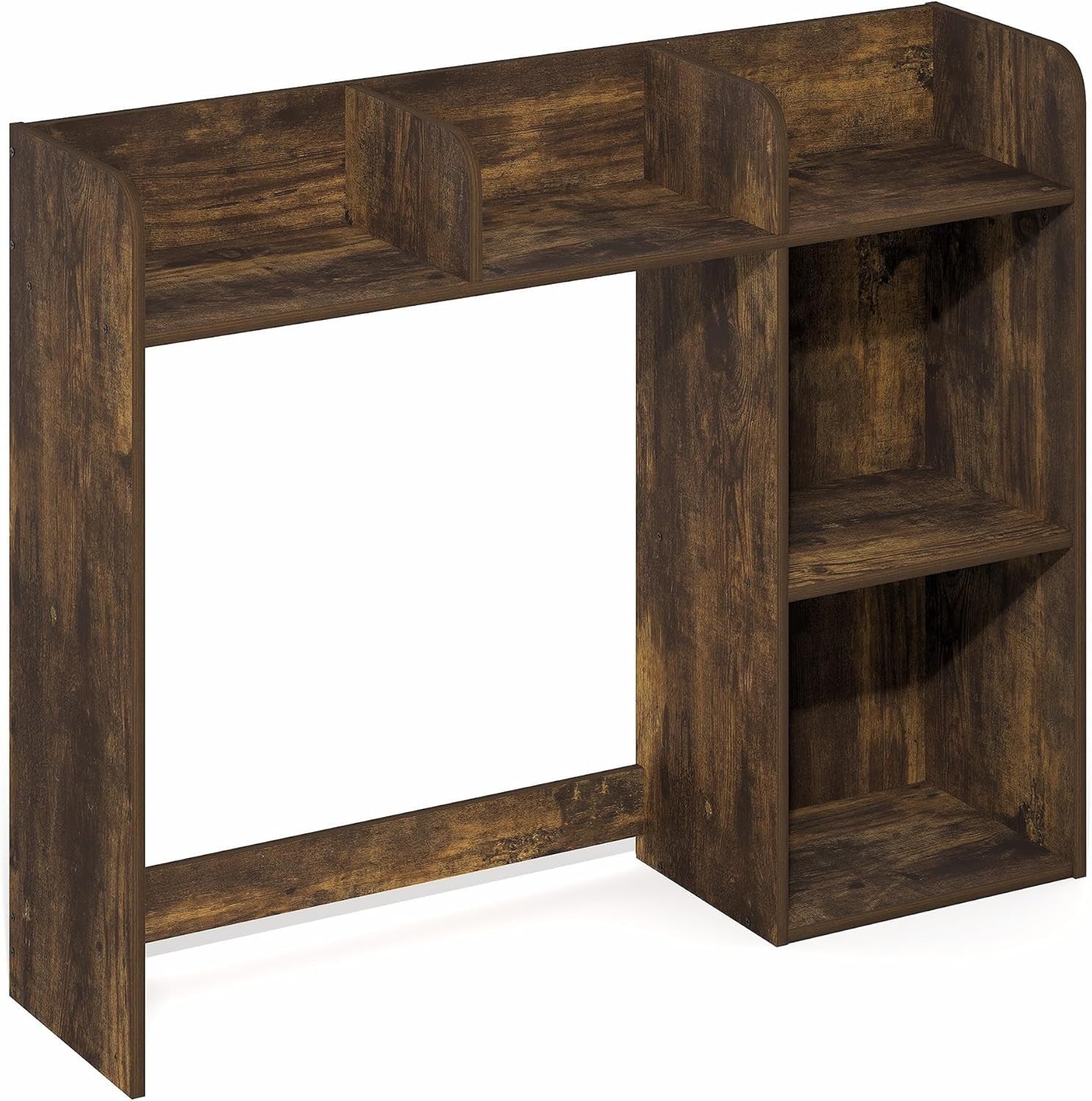 Classic Desk Hutch Shelf 5-Tier Desktop Organizer Monitor Storage Amber Pine