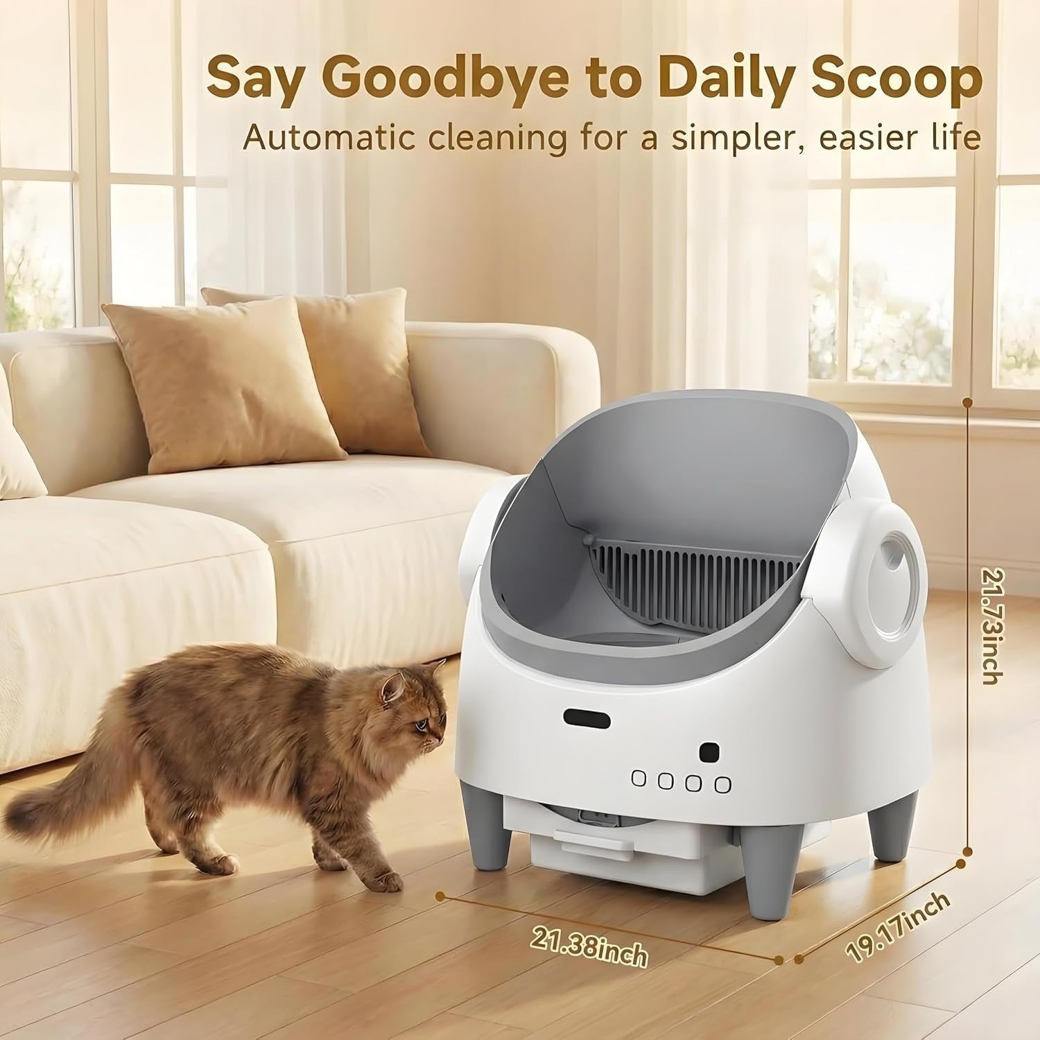 Self Cleaning Cat Litter Box APP Monitor Auto Open Top Multi Cat