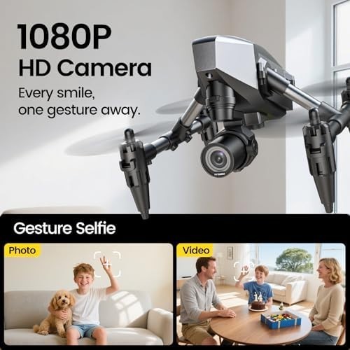 Mini 1080P HD Camera Drone with 3 Batteries, Optical Flow & 3D Flip