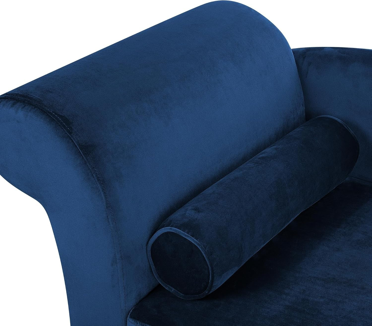 Navy Blue Velvet Left Hand Chaise Lounge with Storage | 3-Seater, Elegant