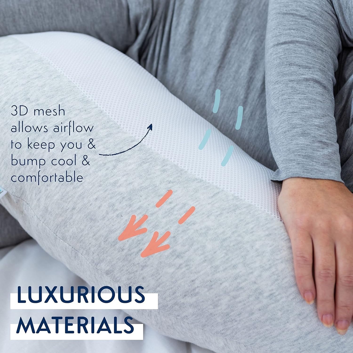 Pregnancy Body Pillow C-Shape Maternity Support for Sleep Nursing Grey