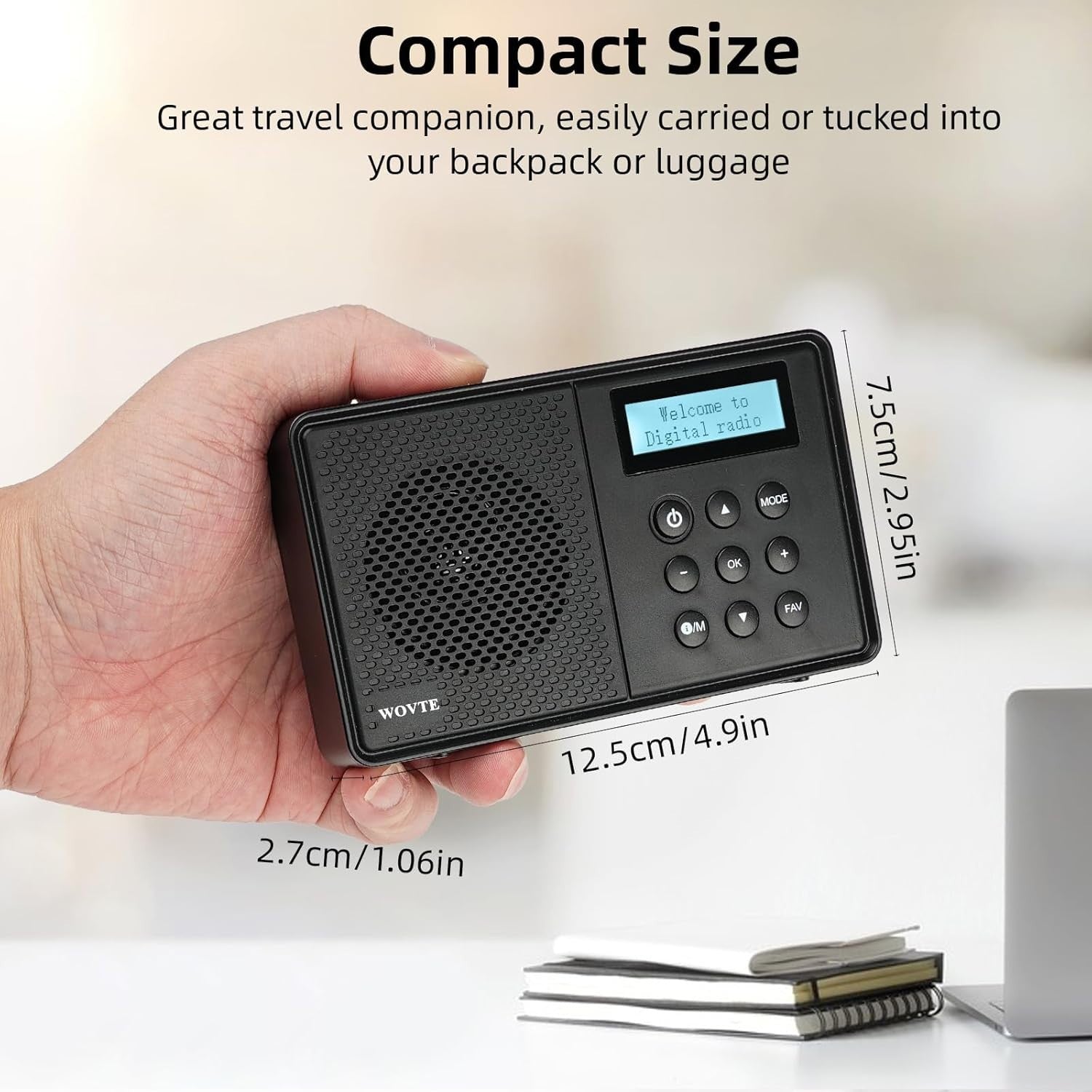 Portable DAB+ FM Radio Bluetooth USB LED Alarm Clock Rechargeable