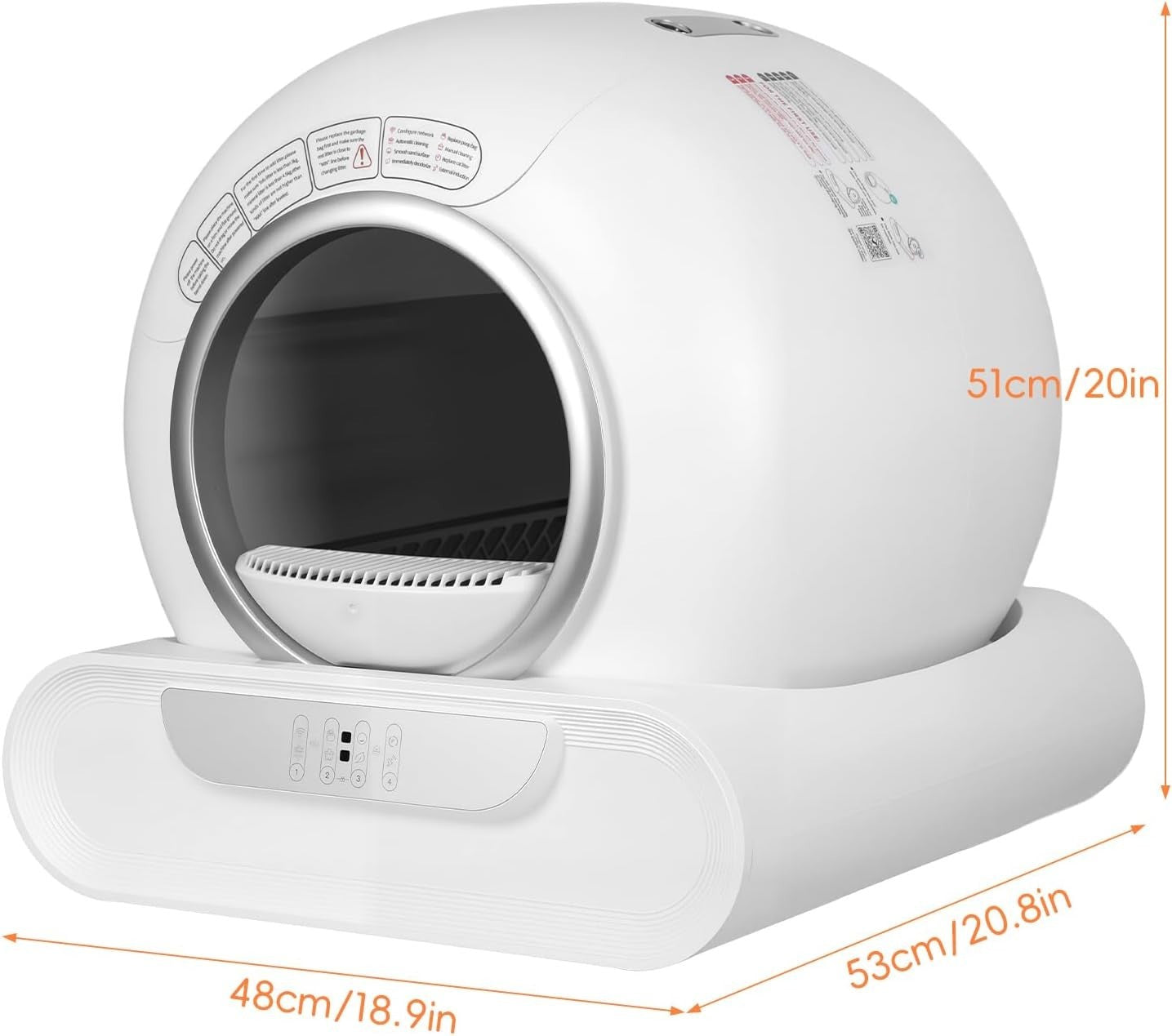 Self Cleaning Cat Litter Box App Control Auto Odor Removal XL Tray