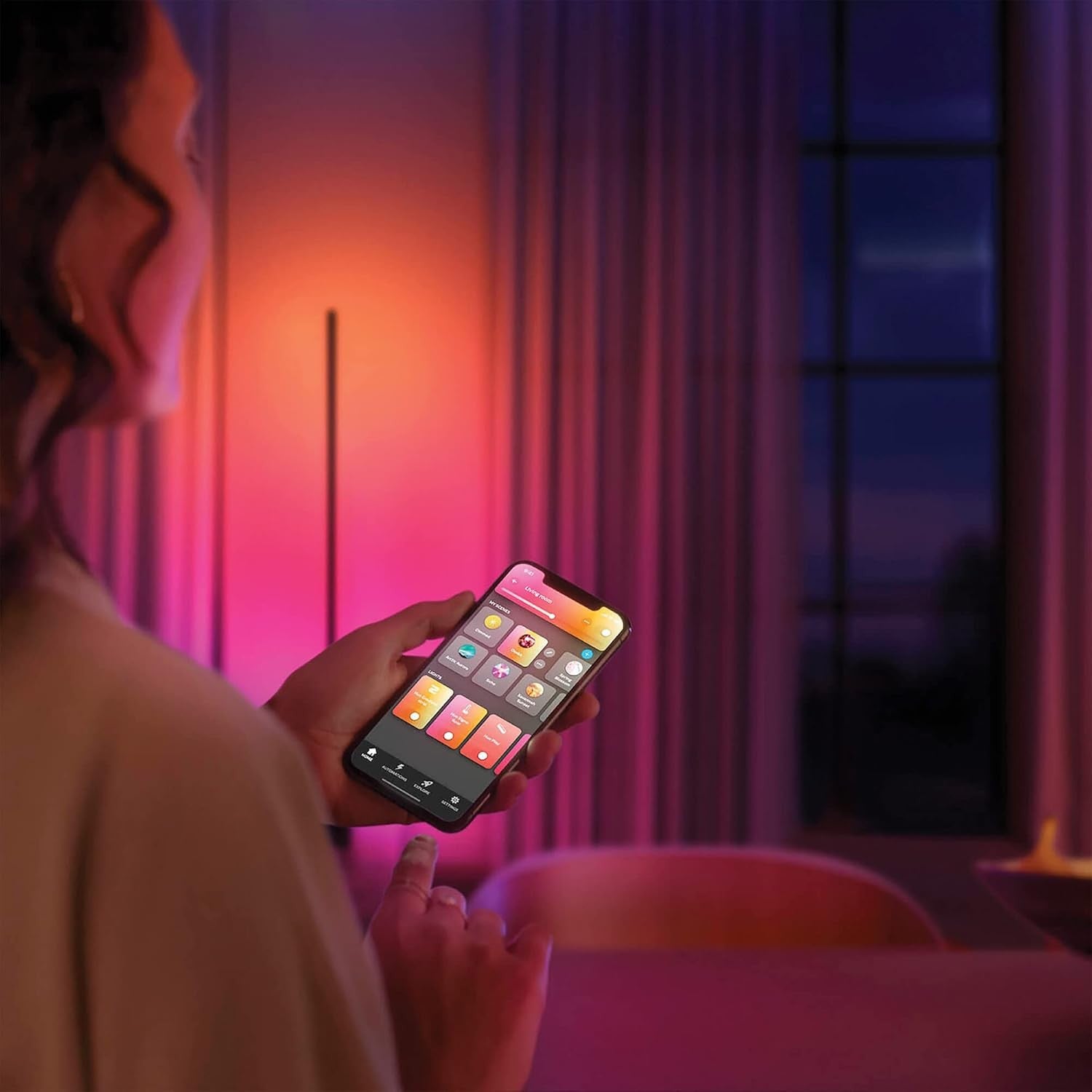 Smart LED Table Lamp Gradient Colour App Voice Control Ambient Mood Light