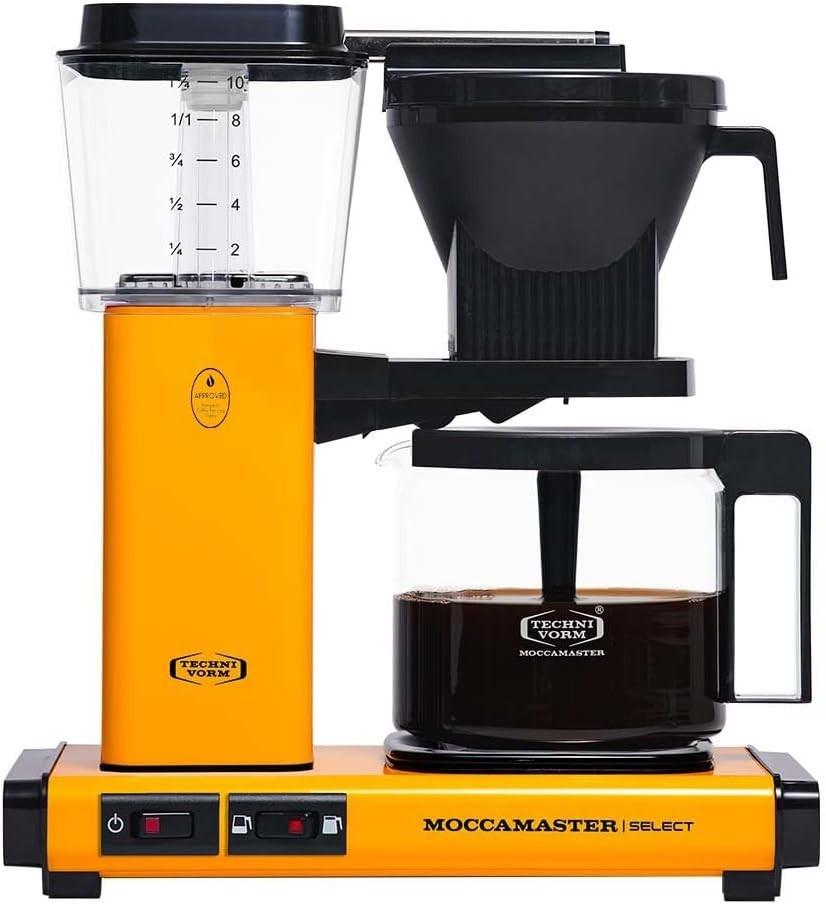Premium Drip Coffee Maker 1.25L | Fast Brewing, Quiet, Bold Yellow Pepper