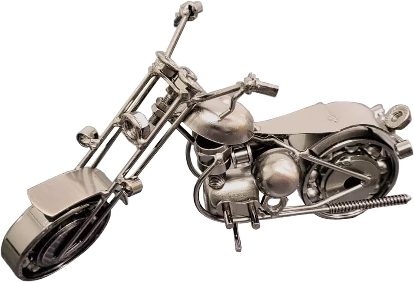 Vintage Metal Motorcycle Model – Handmade Retro Chainwheel Ornament Gift