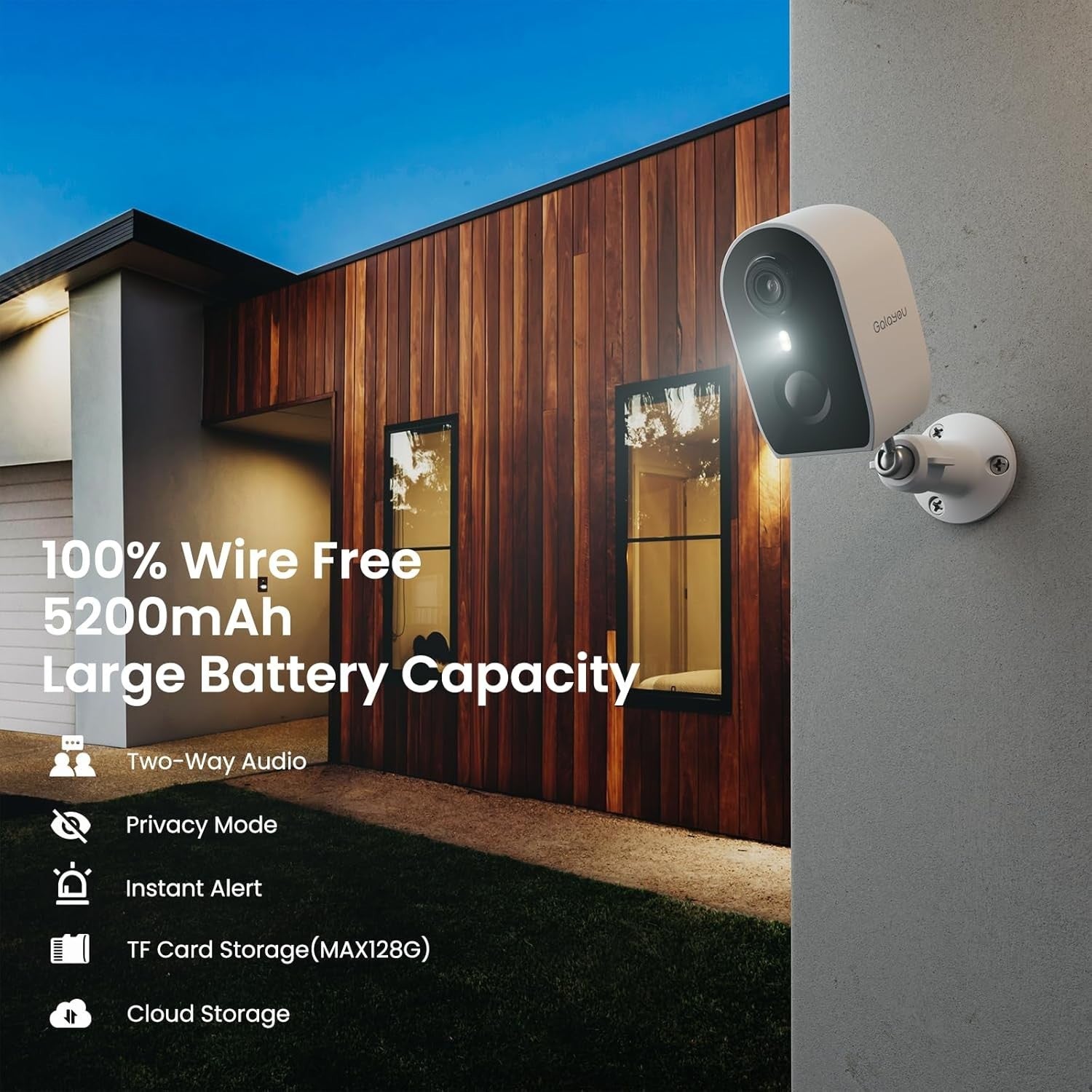 2K Wireless Security Camera Outdoor Battery CCTV Color Night Vision