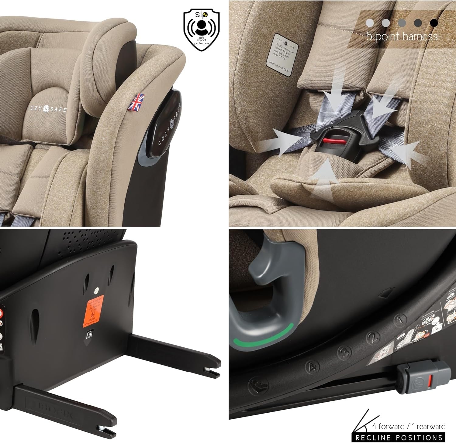 360° Rotating i-Size Child Car Seat ISOFIX 40–150cm All-in-One Safety