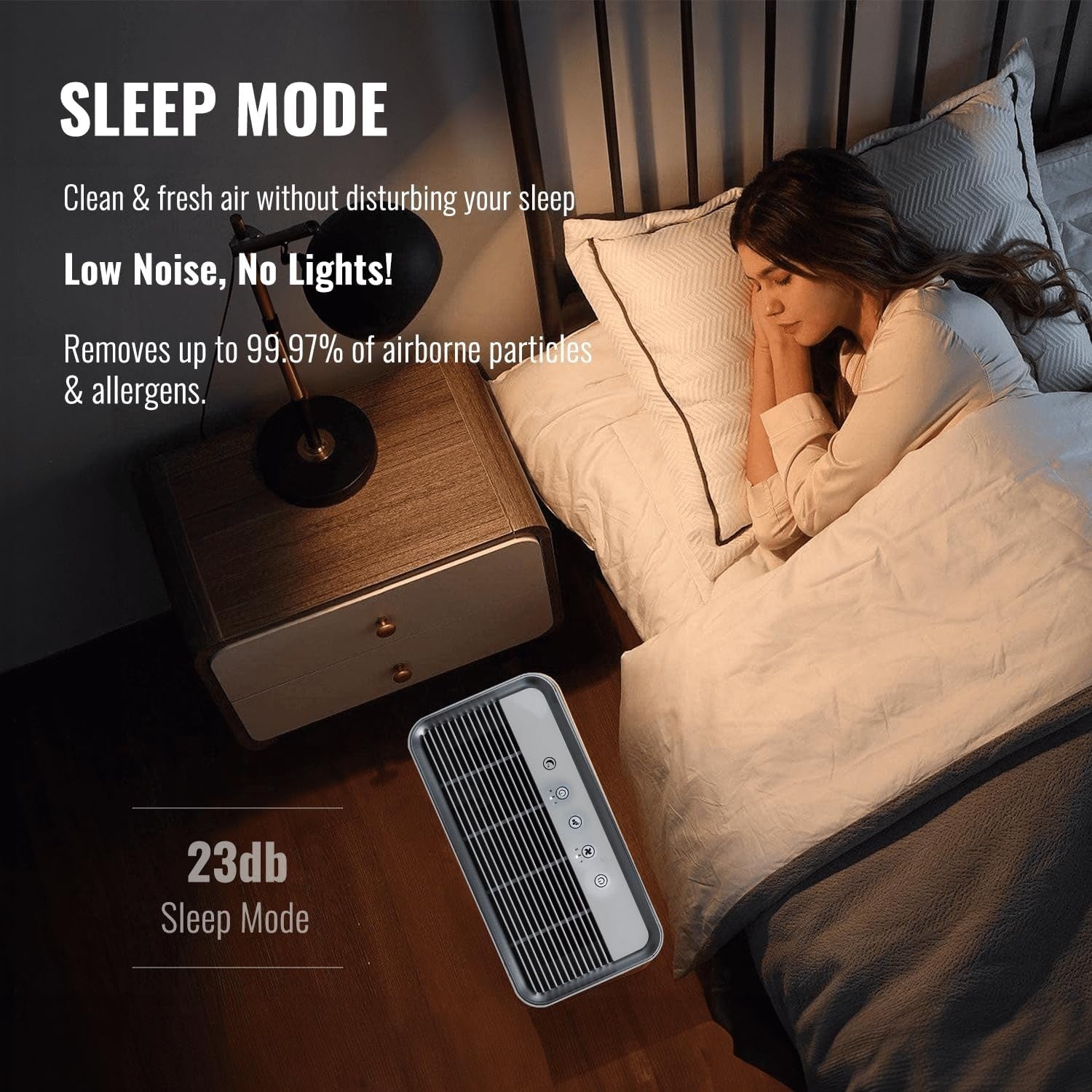 5-in-1 HEPA Air Purifier Ioniser Sleep Mode Allergy Smoke Pet Relief