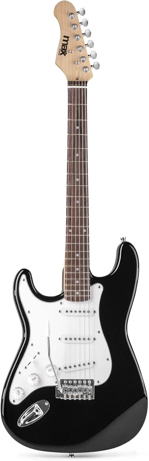 Left Handed Electric Guitar Starter Kit 40W Amp Full Size Black