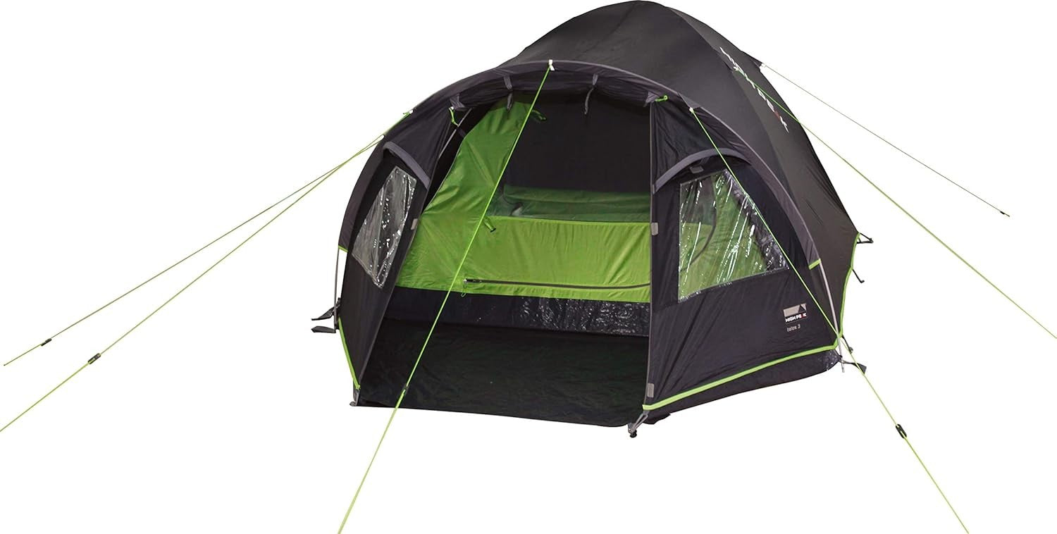 High Peak Talos 4-Person Tent Dark Grey/Green, Waterproof Camping Shelter