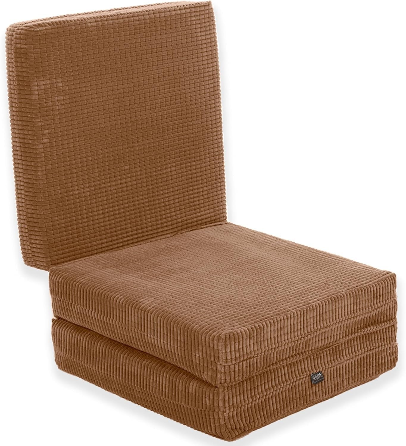 Z Bed Chair Futon Mattress Mocha Fold Out Single Sofa Bed Footstool Seat