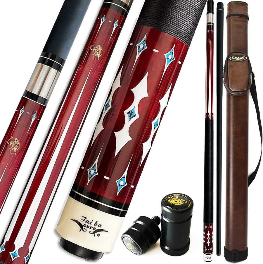 Professional 58in Maple Pool Cue 20oz 13mm Tip with Case 2pc